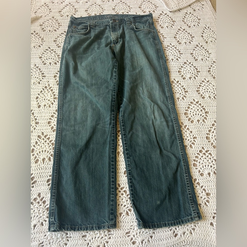 Wrangler Mens Straight Leg Relaxed Fit  Denim Blue Jeans WRT30WB Size W36 x L32